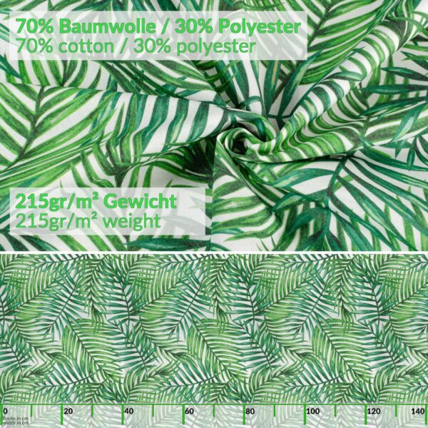 Stoff Tischdecke abwaschbar Tischwäsche Textil Tischtuch Baumwolle Polyester Tropik Outdoor Tischdecke Gartentischdecke – 90x130cm, Schnittkante