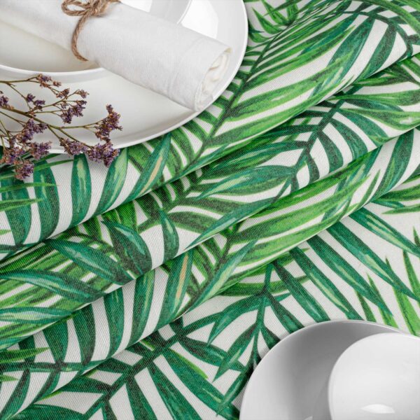 Stoff Tischdecke abwaschbar Tischwäsche Textil Tischtuch Baumwolle Polyester Tropik Outdoor Tischdecke Gartentischdecke – 90x130cm, Schnittkante