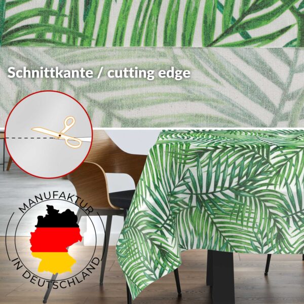 Stoff Tischdecke abwaschbar Tischwäsche Textil Tischtuch Baumwolle Polyester Tropik Outdoor Tischdecke Gartentischdecke – 90x130cm, Schnittkante