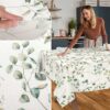 Stoff Tischdecke abwaschbar Tischwäsche Textil Tischtuch Baumwolle Polyester Botanika Outdoor Tischdecke Gartentischdecke – 90x130cm, Schnittkante
