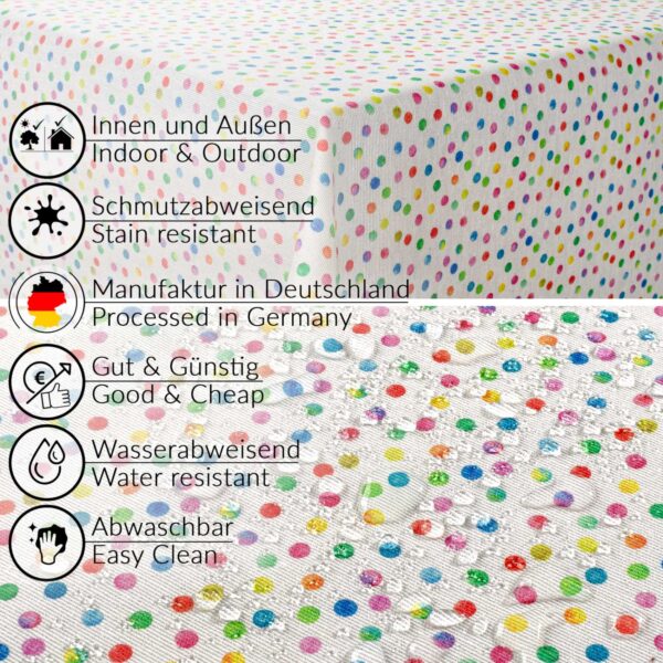 Stoff Tischdecke abwaschbar Tischwäsche Textil Tischtuch Baumwolle Polyester Mimi Outdoor Tischdecke Gartentischdecke – 90x130cm, Schnittkante