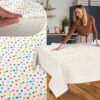 Stoff Tischdecke abwaschbar Tischwäsche Textil Tischtuch Baumwolle Polyester Mimi Outdoor Tischdecke Gartentischdecke – 90x130cm, Schnittkante