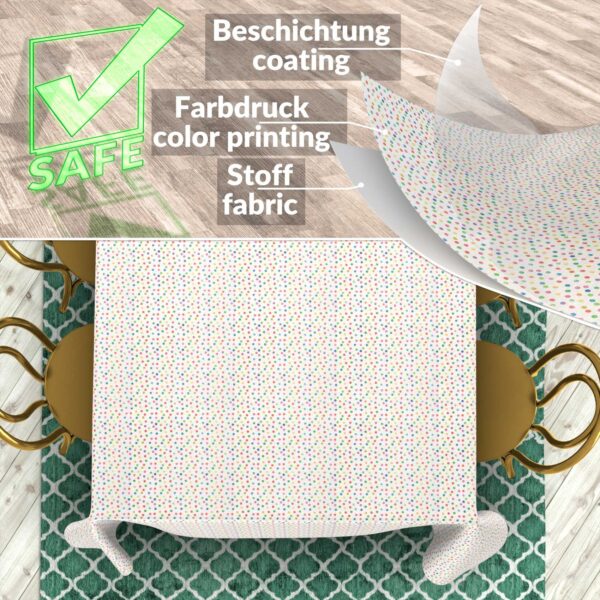 Stoff Tischdecke abwaschbar Tischwäsche Textil Tischtuch Baumwolle Polyester Mimi Outdoor Tischdecke Gartentischdecke – 90x130cm, Schnittkante