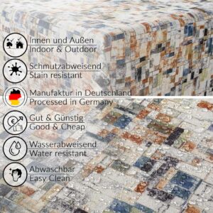 Stoff Tischdecke abwaschbar Tischwäsche Textil Tischtuch Baumwolle Polyester Holzmosaik Outdoor Tischdecke Gartentischdecke