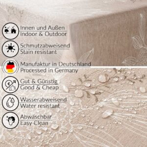Stoff Tischdecke abwaschbar Tischwäsche Textil Tischtuch Baumwolle Polyester Japondi Beige Outdoor Tischdecke Gartentischdecke