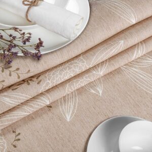 Stoff Tischdecke abwaschbar Tischwäsche Textil Tischtuch Baumwolle Polyester Japondi Beige Outdoor Tischdecke Gartentischdecke
