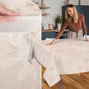 Stoff Tischdecke abwaschbar Tischwäsche Textil Tischtuch Baumwolle Polyester Japondi Beige Outdoor Tischdecke Gartentischdecke