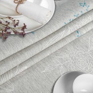 Stoff Tischdecke abwaschbar Tischwäsche Textil Tischtuch Baumwolle Polyester Japondi Grau Outdoor Tischdecke Gartentischdecke