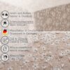 Stoff Tischdecke abwaschbar Tischwäsche Textil Tischtuch Baumwolle Polyester Violen Beige Outdoor Tischdecke Gartentischdecke – 90x130cm, Schnittkante