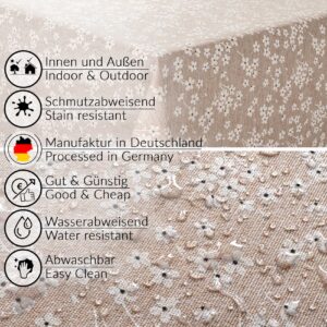 Stoff Tischdecke abwaschbar Tischwäsche Textil Tischtuch Baumwolle Polyester Violen Beige Outdoor Tischdecke Gartentischdecke