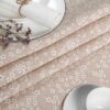 Stoff Tischdecke abwaschbar Tischwäsche Textil Tischtuch Baumwolle Polyester Violen Beige Outdoor Tischdecke Gartentischdecke – 90x130cm, Schnittkante