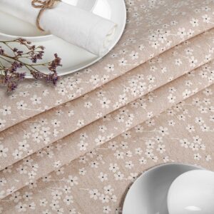 Stoff Tischdecke abwaschbar Tischwäsche Textil Tischtuch Baumwolle Polyester Violen Beige Outdoor Tischdecke Gartentischdecke