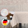 Stoff Tischdecke abwaschbar Tischwäsche Textil Tischtuch Baumwolle Polyester Violen Beige Outdoor Tischdecke Gartentischdecke – 90x130cm, Schnittkante