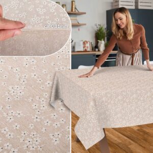 Stoff Tischdecke abwaschbar Tischwäsche Textil Tischtuch Baumwolle Polyester Violen Beige Outdoor Tischdecke Gartentischdecke