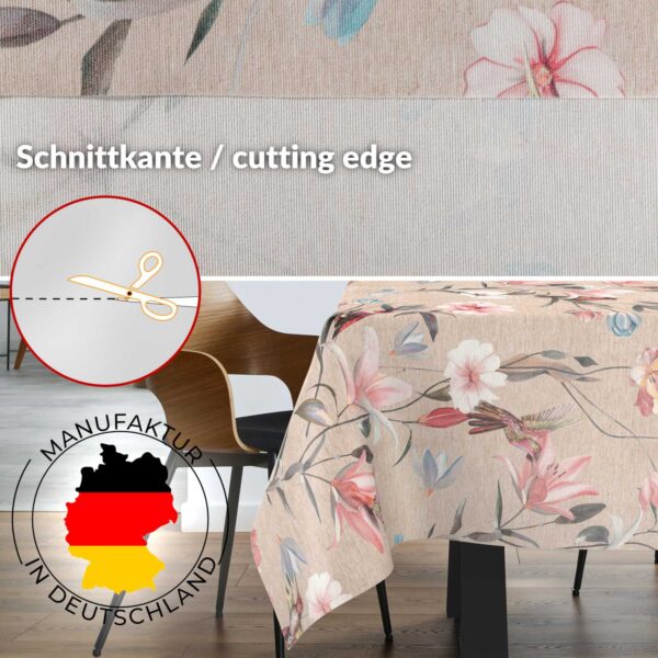 Stoff Tischdecke abwaschbar Tischwäsche Textil Tischtuch Baumwolle Polyester Kalibri Outdoor Tischdecke Gartentischdecke – 90x130cm, Schnittkante
