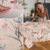 Stoff Tischdecke abwaschbar Tischwäsche Textil Tischtuch Baumwolle Polyester Kalibri Outdoor Tischdecke Gartentischdecke – 90x130cm, Schnittkante