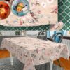 Stoff Tischdecke abwaschbar Tischwäsche Textil Tischtuch Baumwolle Polyester Kalibri Outdoor Tischdecke Gartentischdecke – 90x130cm, Schnittkante