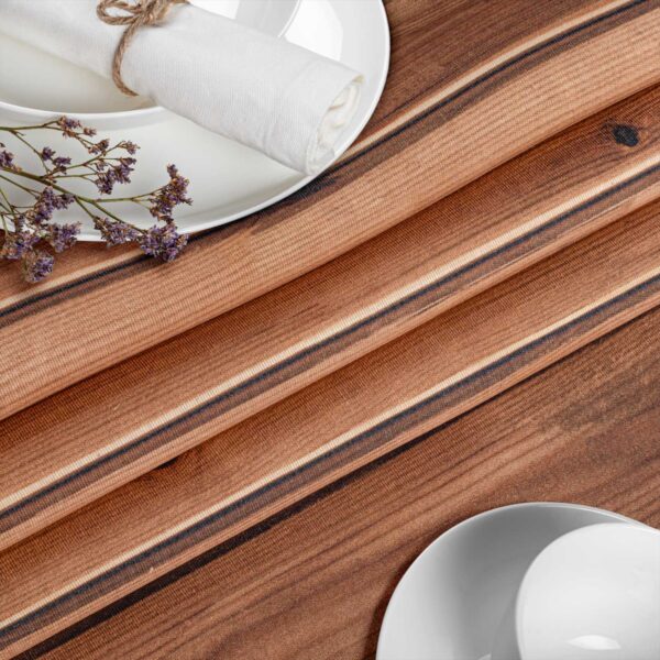 Stoff Tischdecke abwaschbar Tischwäsche Textil Tischtuch Baumwolle Polyester Holzoptik Outdoor Tischdecke Gartentischdecke – 90x130cm, Schnittkante