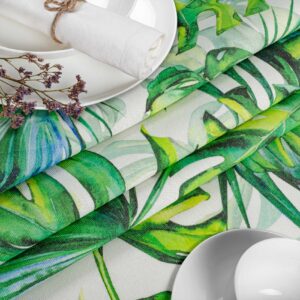 Stoff Tischdecke abwaschbar Tischwäsche Textil Tischtuch Baumwolle Polyester Palmen Outdoor Tischdecke Gartentischdecke