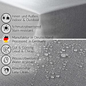 Stoff Tischdecke abwaschbar Tischwäsche Textil Tischtuch Baumwolle Polyester Dunkelgrau Outdoor Tischdecke Gartentischdecke