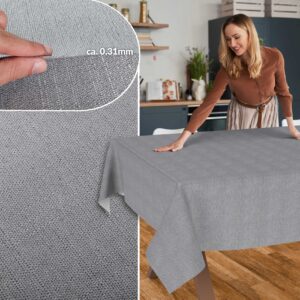 Stoff Tischdecke abwaschbar Tischwäsche Textil Tischtuch Baumwolle Polyester Dunkelgrau Outdoor Tischdecke Gartentischdecke