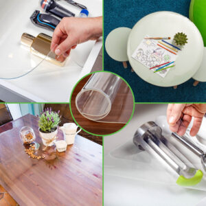 Tischfolie transparent Tischdecke Tischschutzfolie durchsichtig 1,5mm Tischschutz mit Motiv Blume bedruckt
