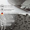 Wachstuchtischdecke abwaschbar Premium Leinenprägung Gartentischdecke Palmenblätter Silber Schwarz Breite 140cm – 100x140cm, Schnittkante