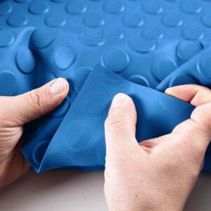 Gummimatte Meterware Noppenmatte Gummi Gummiläufer TPE Geruchsarm Bodenbelag Blau 3mm Stark 100 cm Breite