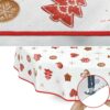 Weihnachtstischdecke Wachstuch abwaschbar Weihnachten Lebkuchen Schneeflocken Rot Weiß