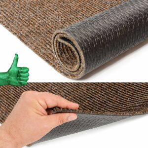 Flurläufer Fahrzeugteppich Schmutzfangmatte Sauberlaufmatte Läufer rutschfest STRIBET Breite 100cm Dunkelbraun