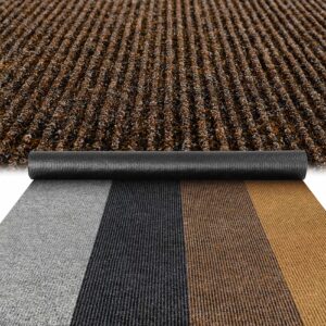 Flurläufer Fahrzeugteppich Schmutzfangmatte Sauberlaufmatte Läufer rutschfest STRIBET Breite 100cm Dunkelbraun