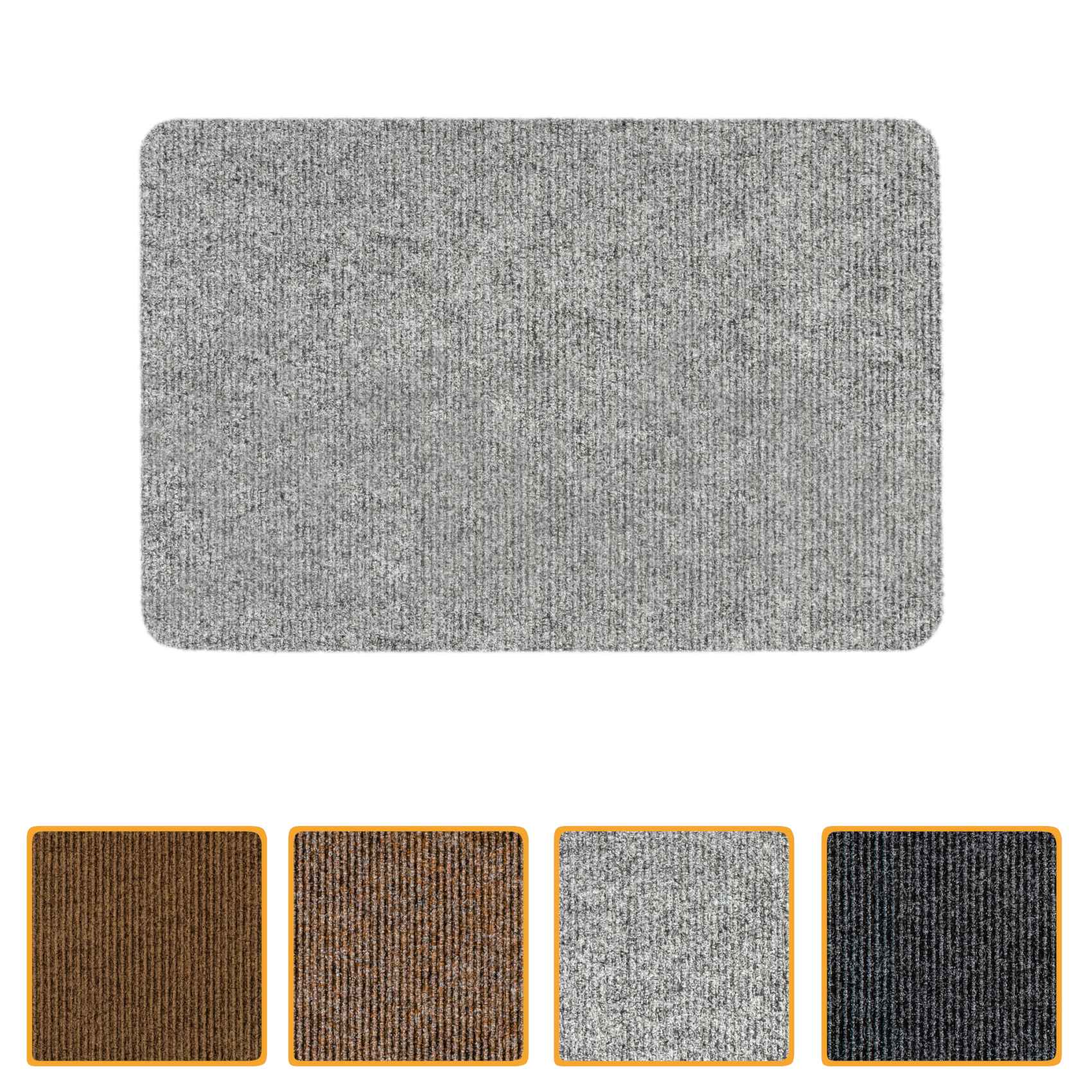 ANRO Schmutzfangmatte Sauberlaufmatte Schmutzfangläufer Teppich Läufer Flur STRIBET Mehrfarbig – Grau, 40x60cm