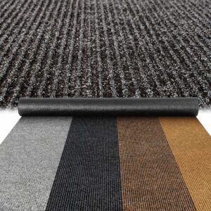 Flurläufer Fahrzeugteppich Schmutzfangmatte Sauberlaufmatte Läufer rutschfest STRIBET Breite 100cm Schwarz