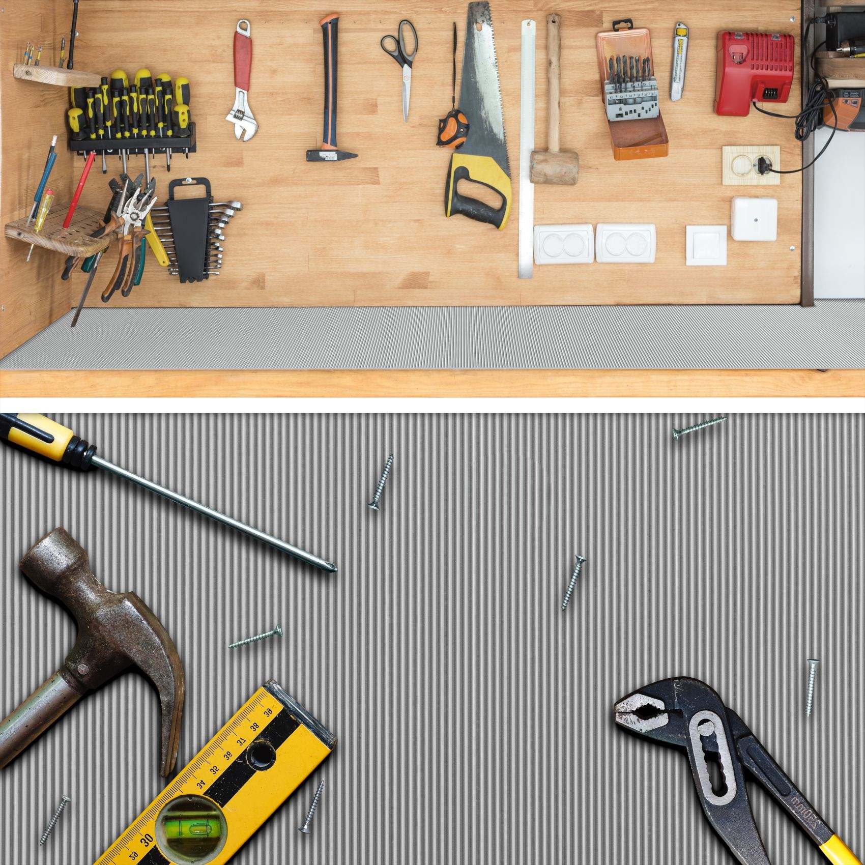 Gummimatte Gummiläufer Feinriefen Grau 3mm 100cm Breit auf TPE, Geruchslos – Bodenbelag, Bodenmatte – 100x100cm