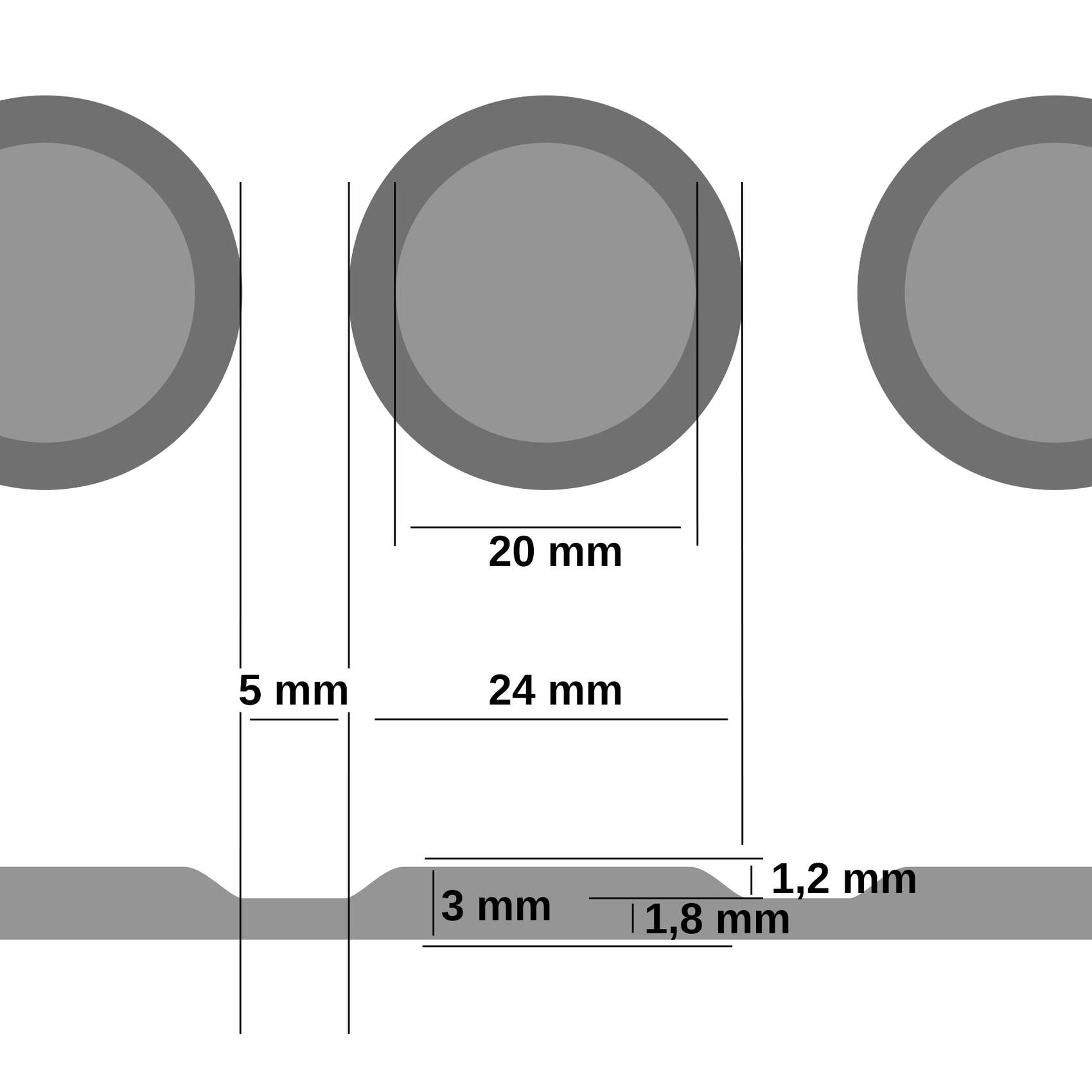 Gummimatte Meterware Noppen Schwarz - 3mm online kaufen