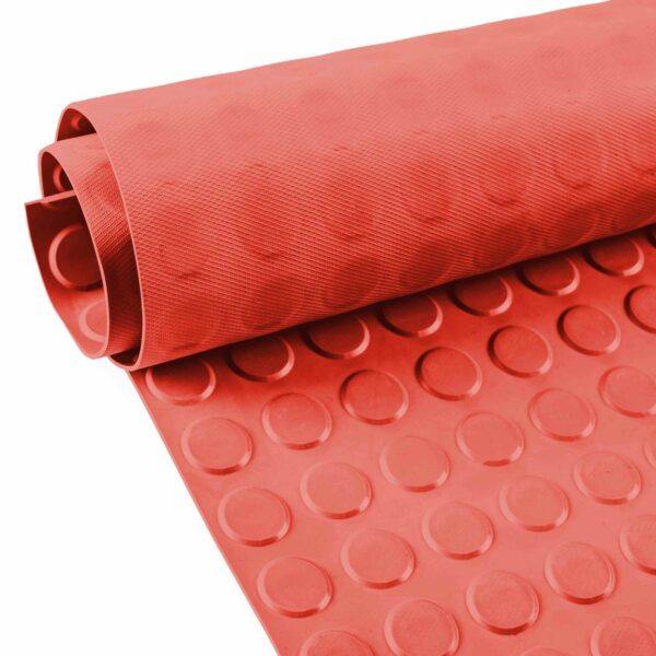 Gummiläufer Antirutsch Premium TPE Geruchsarm Bodenbelag Noppen Muster Rot 3mm Stark 100 cm Breite – 50 x 100cm