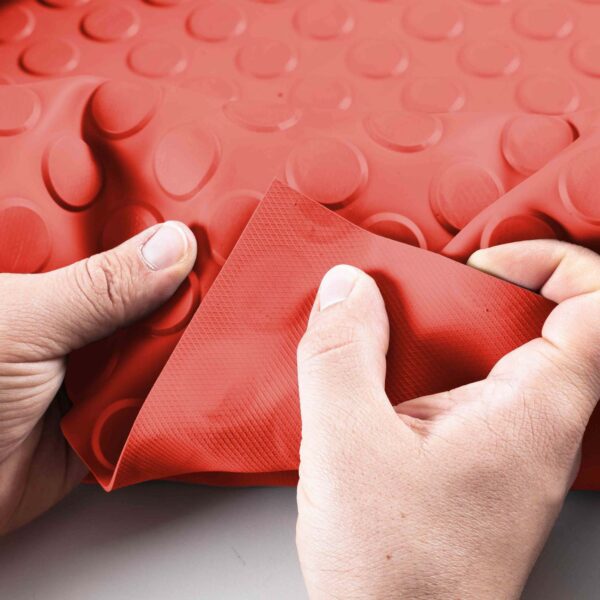Gummiläufer Antirutsch Premium TPE Geruchsarm Bodenbelag Noppen Muster Rot 3mm Stark 100 cm Breite – 50 x 100cm