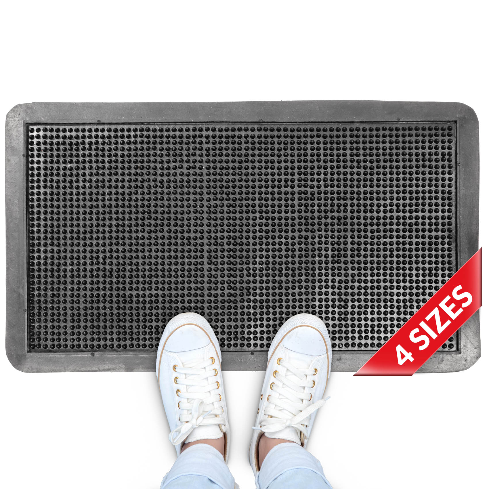 VROL-034-058_10-jpg Gummimatte Türvorleger Fußabtreter Gummi Türmatte mit Noppen Schwarz – 34x58cm