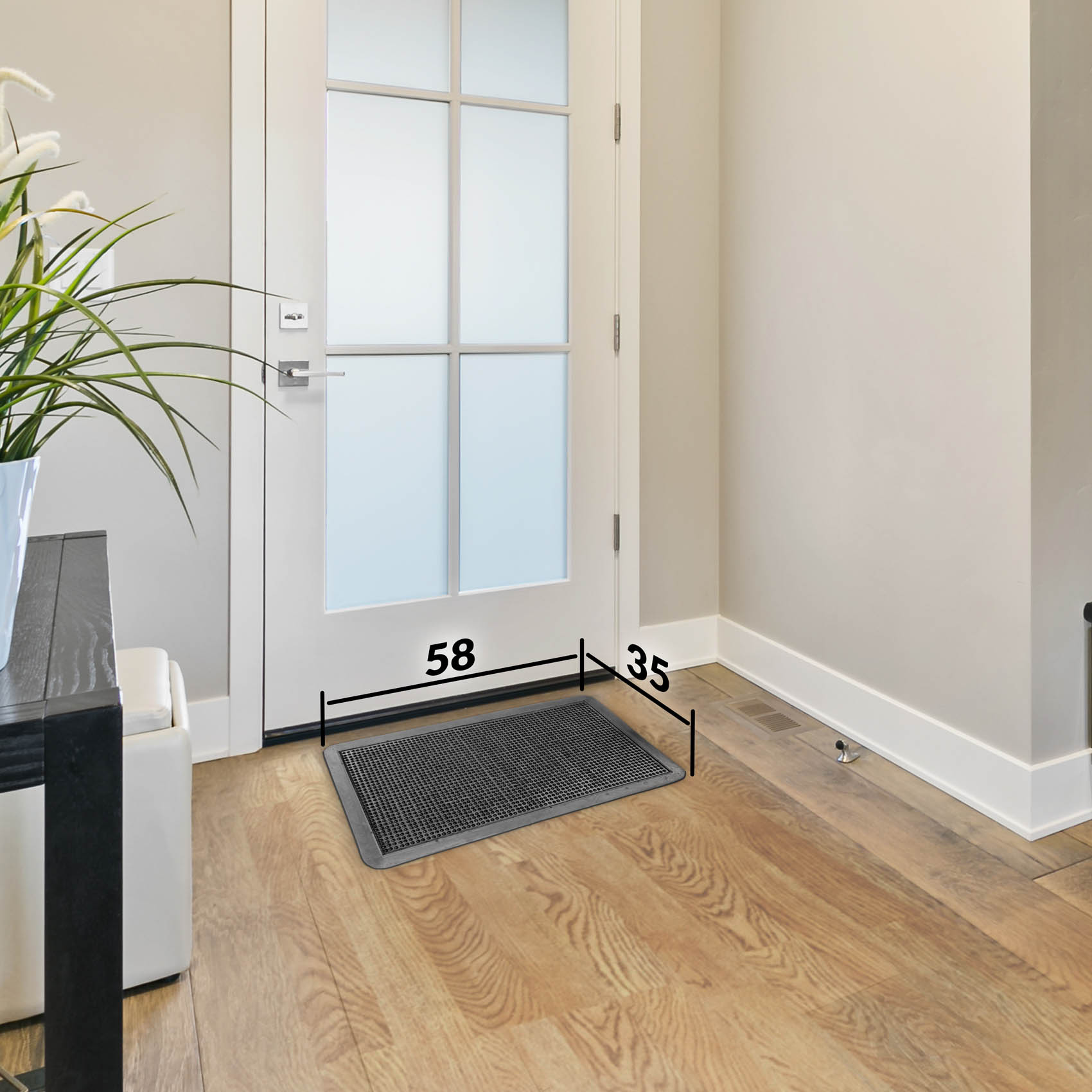 VROL-034-058_20-jpg Gummimatte Türvorleger Fußabtreter Gummi Türmatte mit Noppen Schwarz – 34x58cm