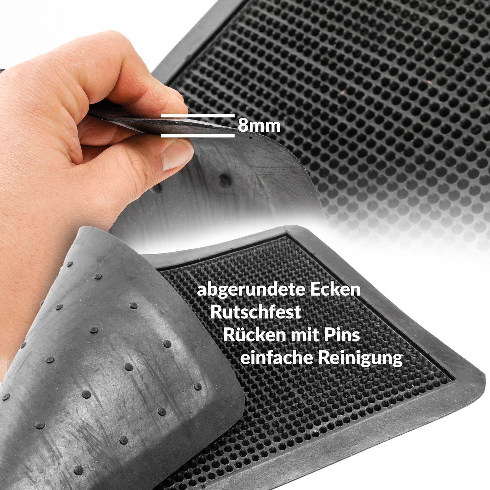 VROL-034-058_40-jpg Gummimatte Türvorleger Fußabtreter Gummi Türmatte mit Noppen Schwarz – 34x58cm