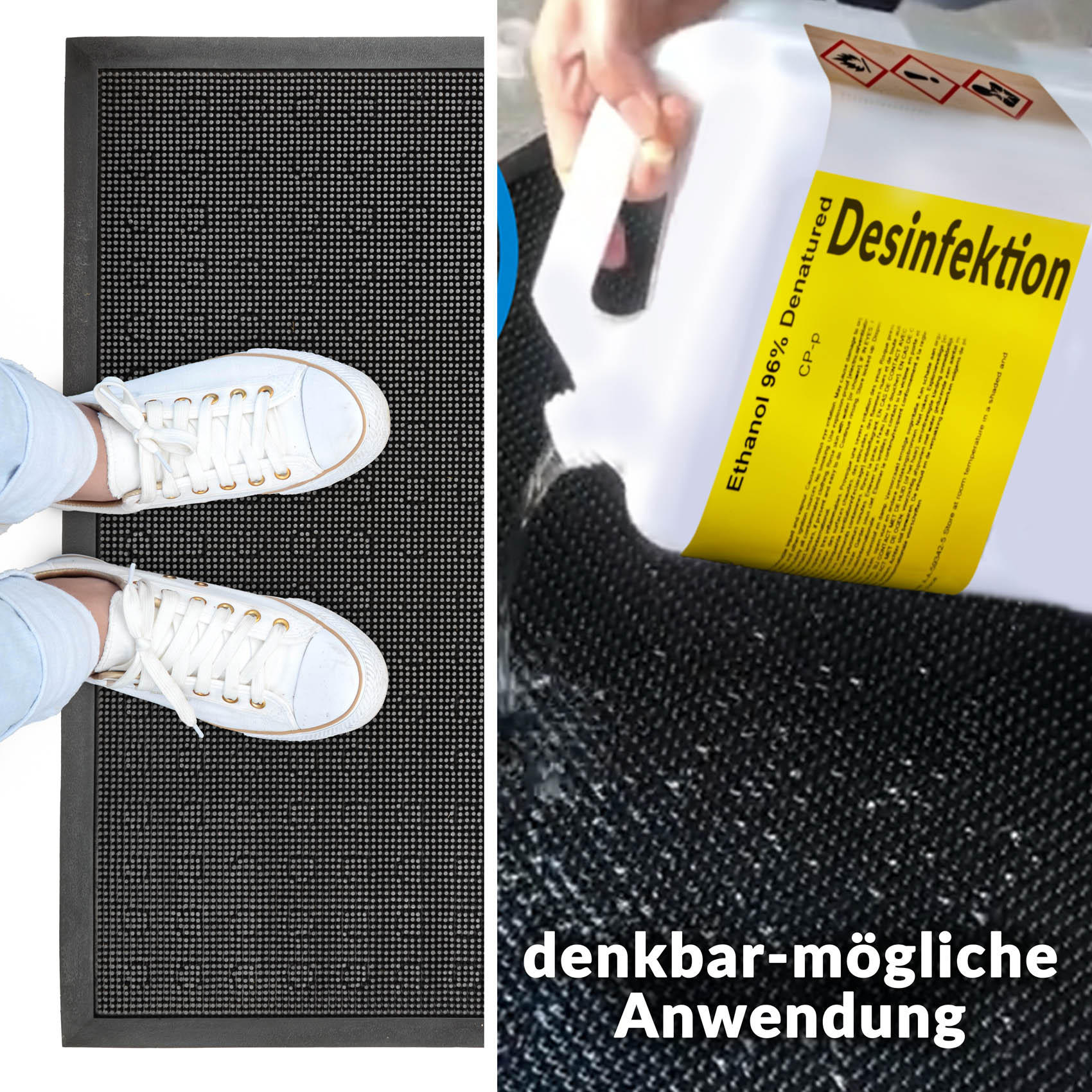 VROL-091-180_30a-jpg Gummimatte Türvorleger Fußabtreter Gummi Türmatte mit Noppen Schwarz – 90x180cm