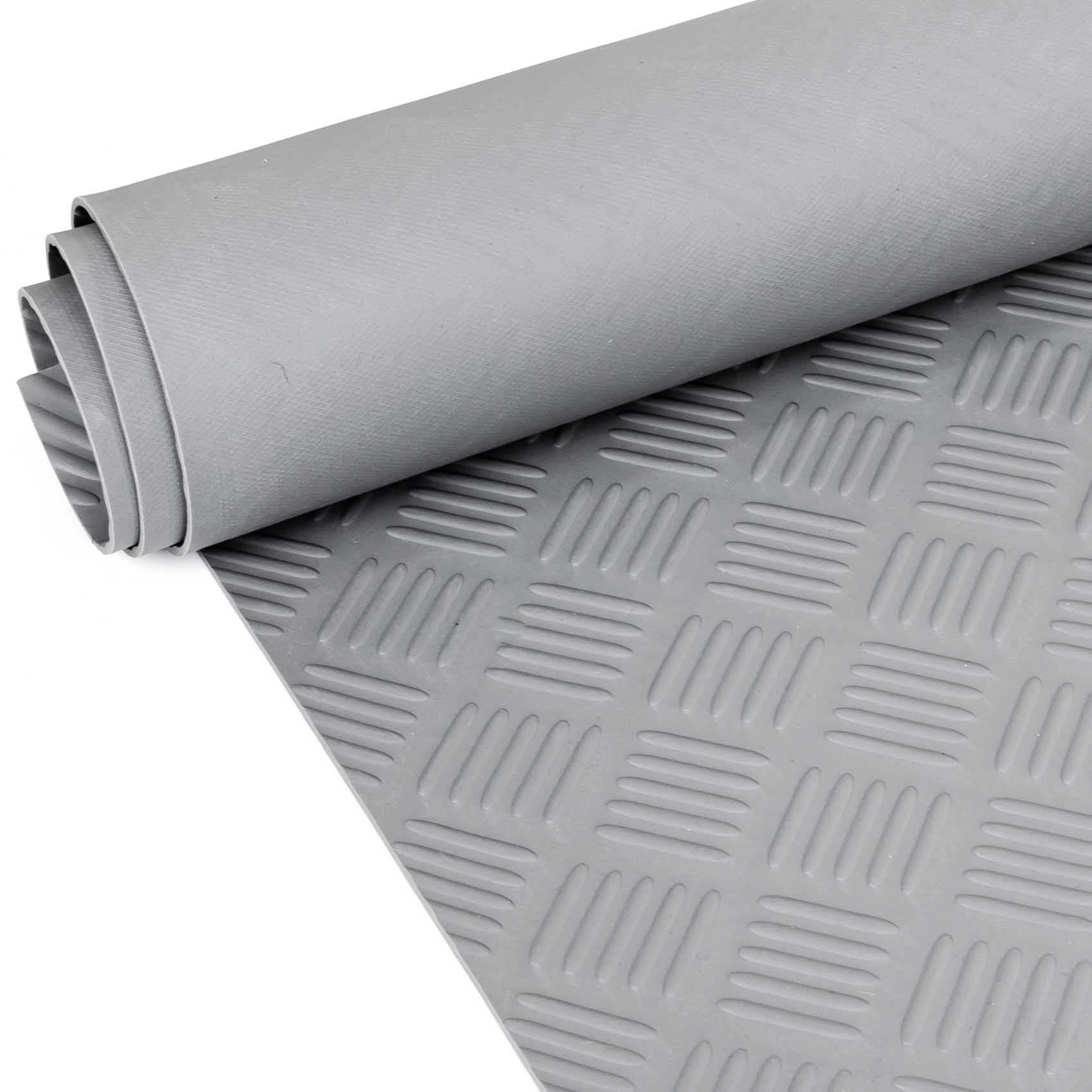 Z-0000_FOR_WEB-009_Conet-2101-TCHGRA_10-jpg-1 Gummimatte Meterware Gummi Bodenbelag Antirutsch Premium TPE Geruchsarm Riffelblechoptik Grau 3mm Stark 100 cm Breite – 50 x 100cm