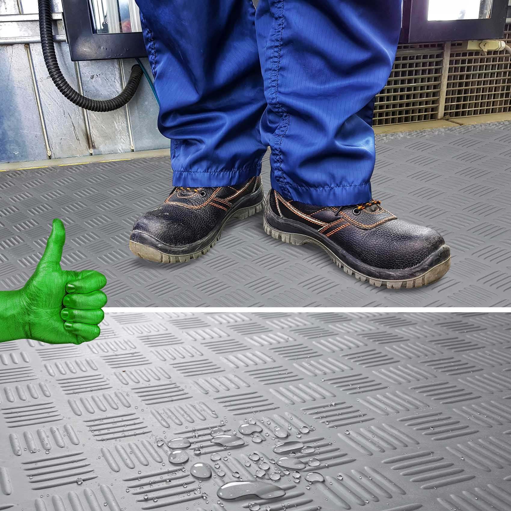 Z-0000_FOR_WEB-009_Conet-2101-TCHGRA_40-jpg-1 Gummimatte Meterware Gummi Bodenbelag Antirutsch Premium TPE Geruchsarm Riffelblechoptik Grau 3mm Stark 100 cm Breite – 50 x 100cm