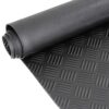 Gummiläufer Antirutsch Premium TPE Geruchsarm Bodenbelag Riffelblechoptik Schwarz 3mm Stark 100 cm Breite