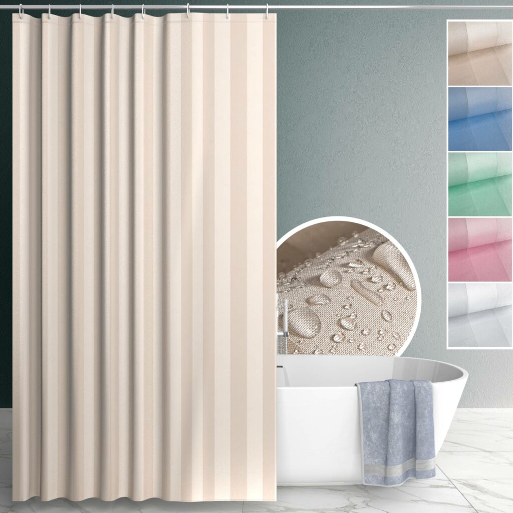 Duschvorhang Badewanne Textil Badezimmervorhang mit Ringen waschbar 5 Farben 3 Größen