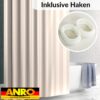 Duschvorhang Badewanne Textil Badezimmervorhang mit Ringen waschbar 5 Farben 3 Größen