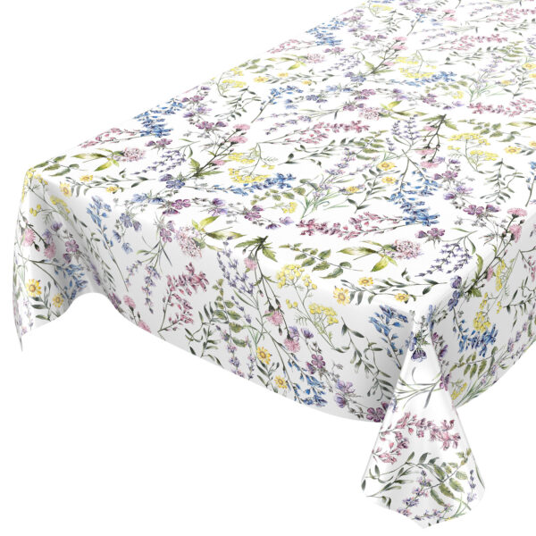 Wachstuch Tischdecke abwaschbar Wachstischdecke Meterware Rechteck Blumen Outdoor Gartentischdecke 160cm Breite – 100x160cm, Schnittkante