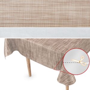 Wachstuchtischdecke Tischdecke abwaschbar Indoor Outdoor Gartentischdecke Falschuni Beige160cm Breite Meterware