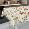 Wachstuch Tischdecke abwaschbar Wachstischdecke Meterware Rechteck Erdbeeren Outdoor Tischdecke Gartentischdecke – 90x130cm, Schnittkante