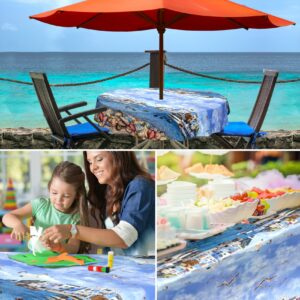 Wachstuch Tischdecke abwaschbar Wachstischdecke Meterware Fischerufer Outdoor Tischdecke Gartentischdecke